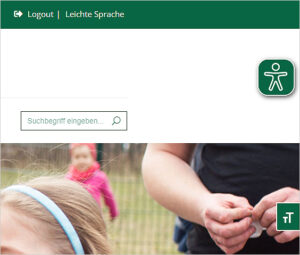 Screenshot der Webseite mit dem Symbol für EyeAble.