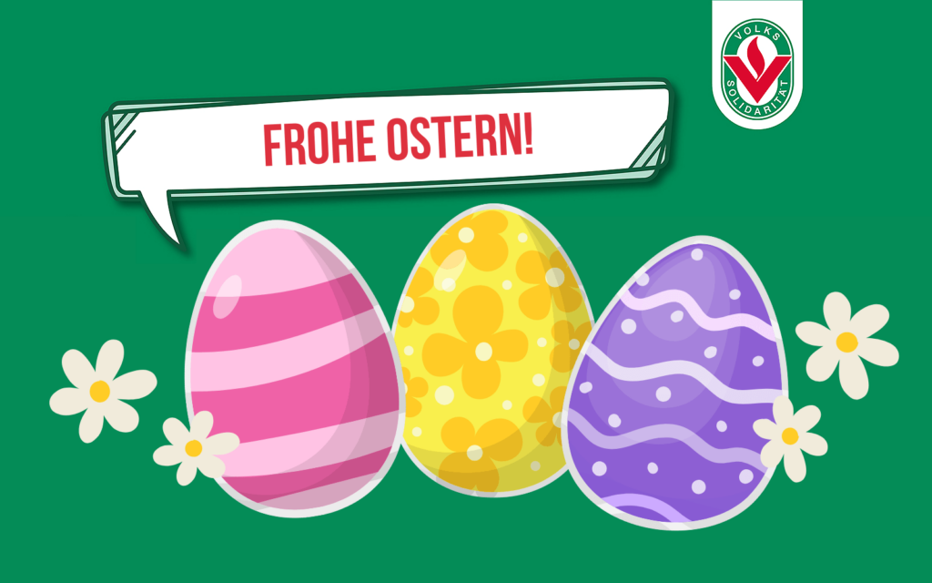 Bunte Ostergrüße von der Volkssolidarität Leipzig (Collage: Canva).